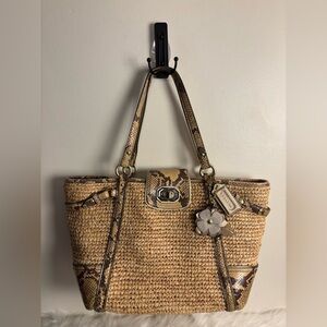 Coach Raffia Leather Trim Totes, Shoulder Bag